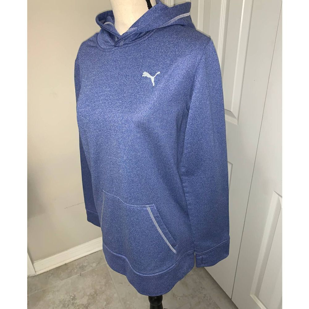 Puma Blue Heathered Boys Hoodie Size XL (18-20) - Picture 2 of 7